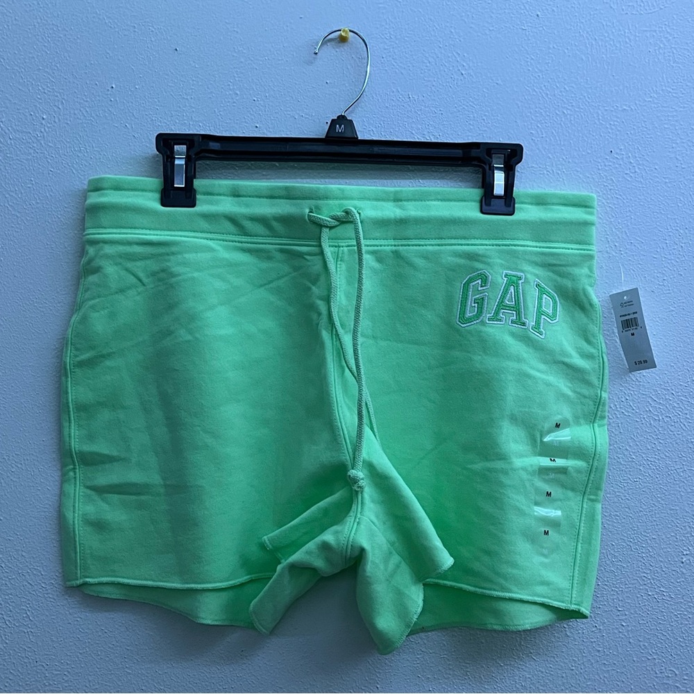 neon green GAP sweat shorts